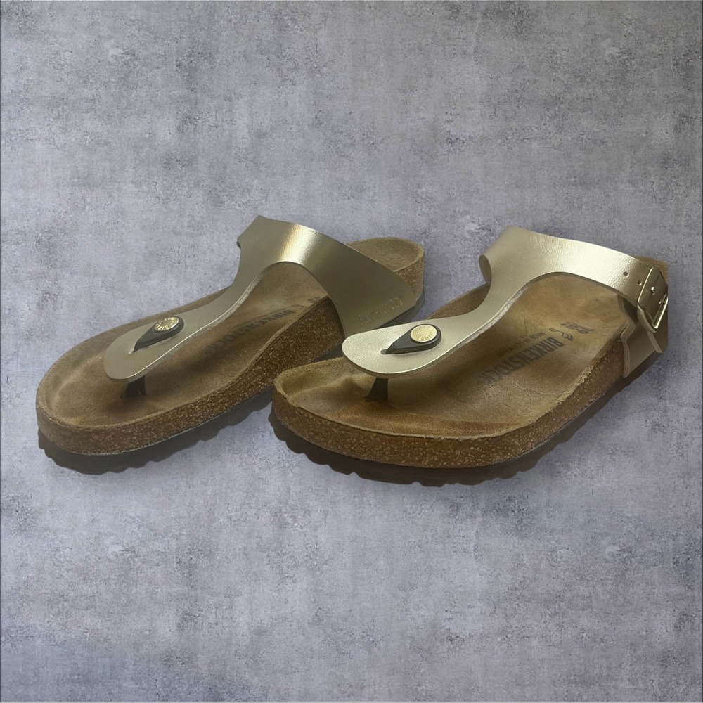 Birkenstock Gizeh Metallic Gold Thong Sandals Womens EU 39 / US 8 Flip Flop - Picture 4 of 11